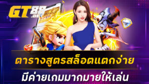 ตารางสูตรสล็อตแตกง่าย มีค่ายเกมมากมายให้เล่น